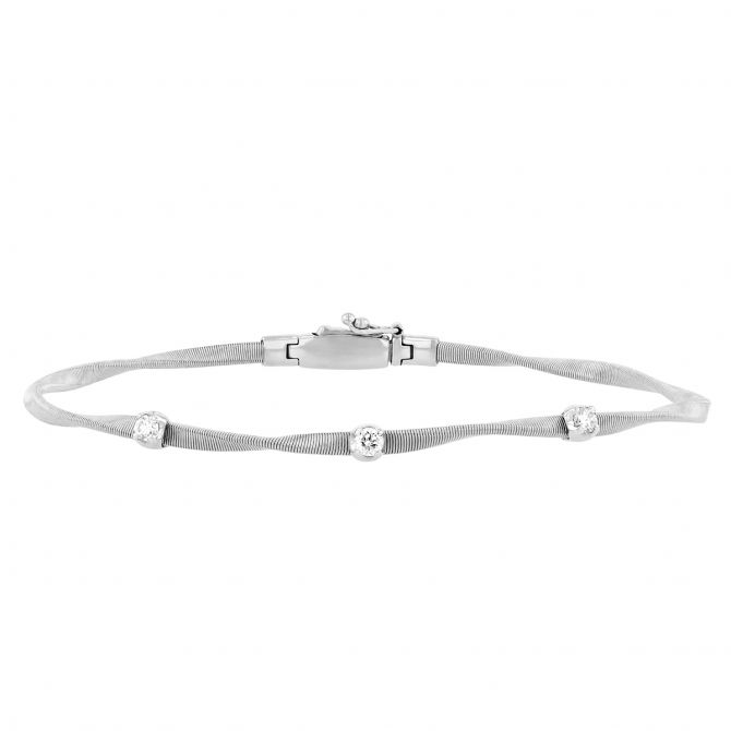 Marco Bicego Marrakech White Gold & Diamond Stackable Bangle Bracelet