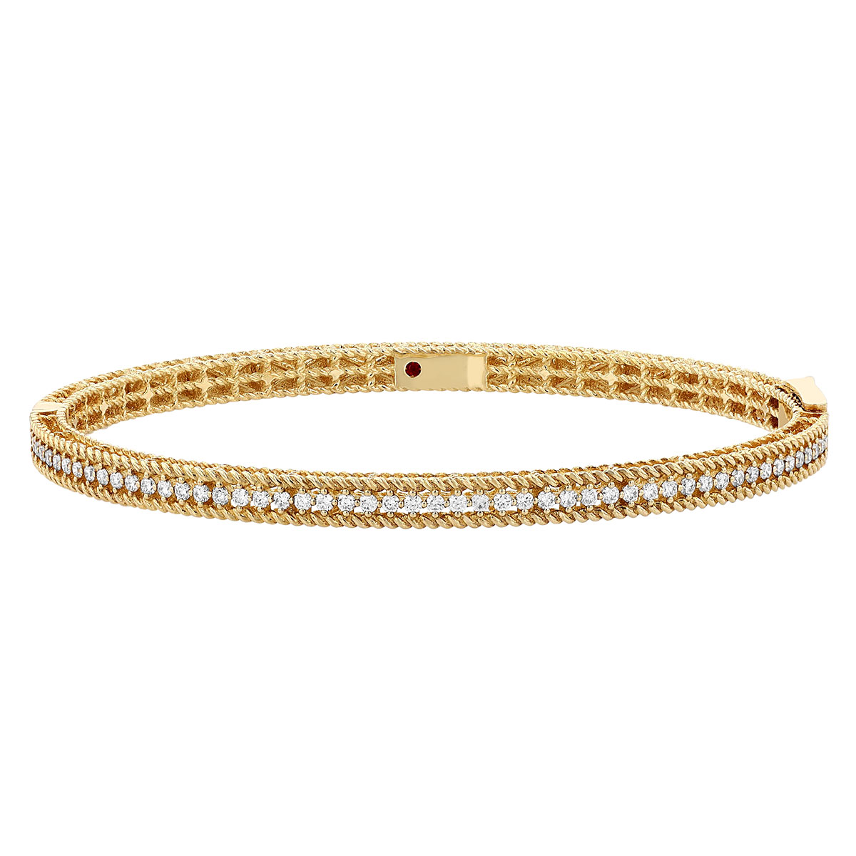 Roberto Coin Symphony Princess 18K Gold & Diamond Oval Bangle Bracelet ...