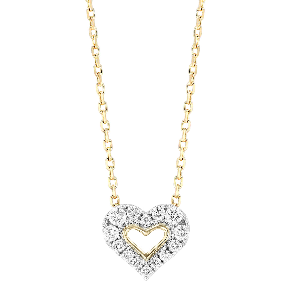 Frederic Sage Diamond Heart Necklace in Yellow Gold | P3013N-4-YCWY ...