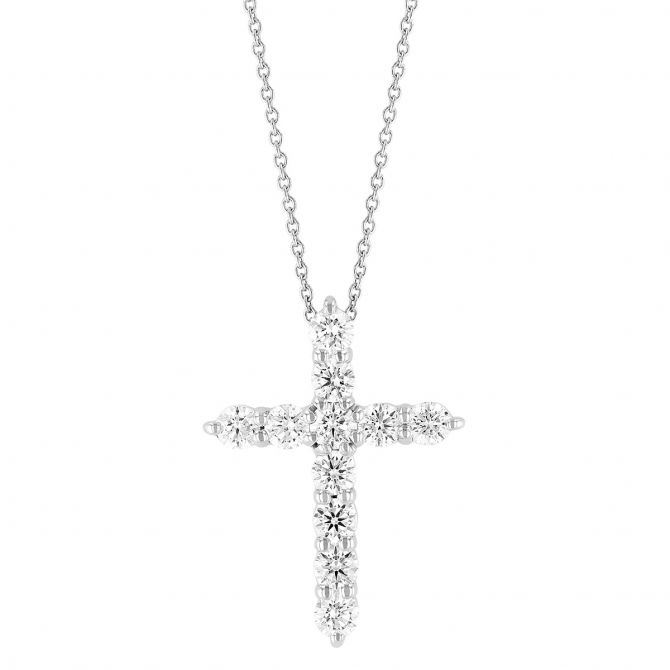 Tiny white gold on sale cross necklace