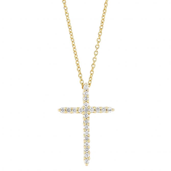 roberto coin small diamond cross necklace