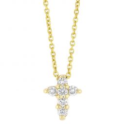 Image for Roberto Coin Tiny Treasures Yellow Gold Baby Cross Necklace with Diamonds, 0.11 cttw, 18"