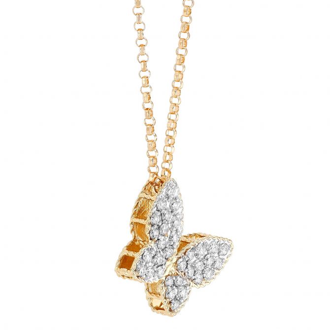 Roberto Coin 18K Yellow Gold Diamond Pavé Butterfly Pendant/Necklace, 18