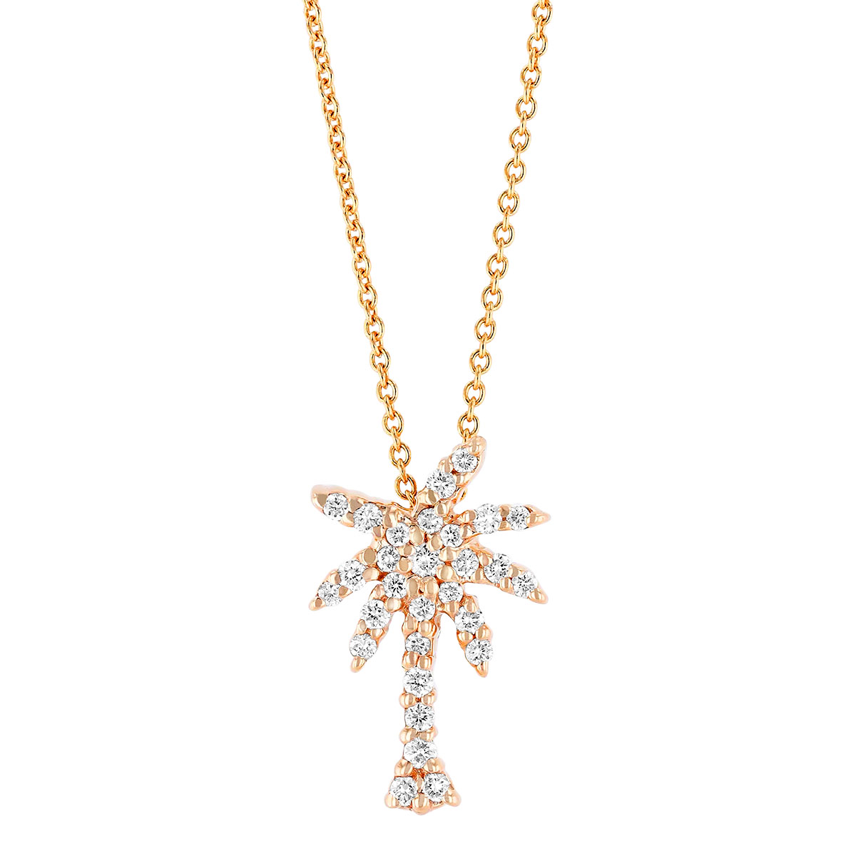 white gold diamond palm tree necklace