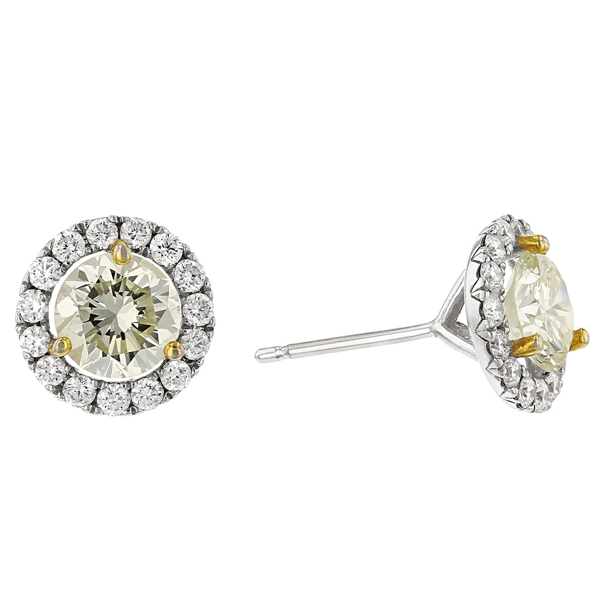 Round Diamond Halo Earrings In White Gold Borsheims