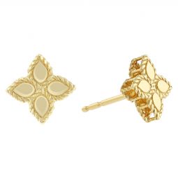 Image for Roberto Coin Princess Flower Yellow Gold Small Stud Earrings