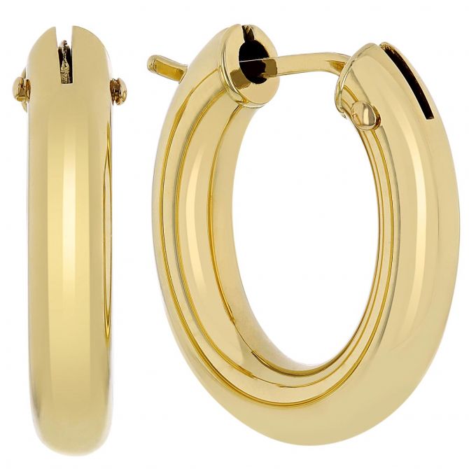 Roberto Coin Perfect Yellow Gold Small Oval Hoop Earrings