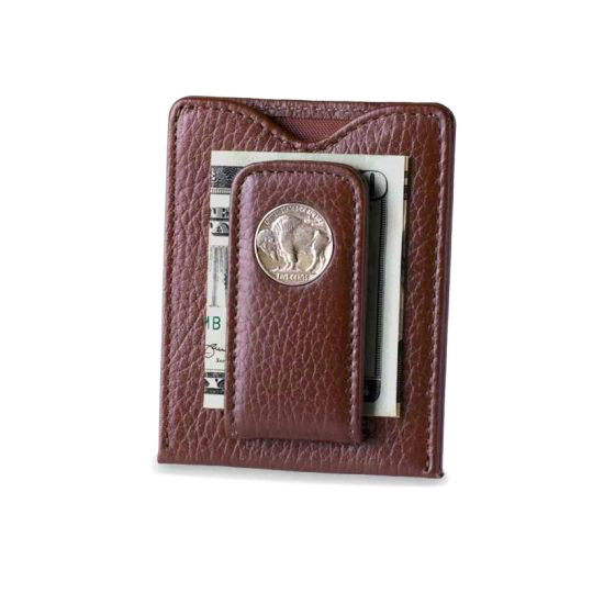 Tokens & Icons Buffalo Nickel Money Clip Wallet, Tan