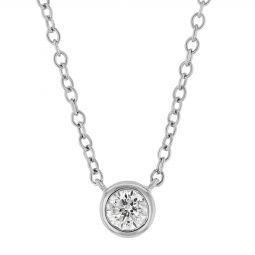 Image for Round Diamond Single Station Necklace in White Gold, 0.30 ct