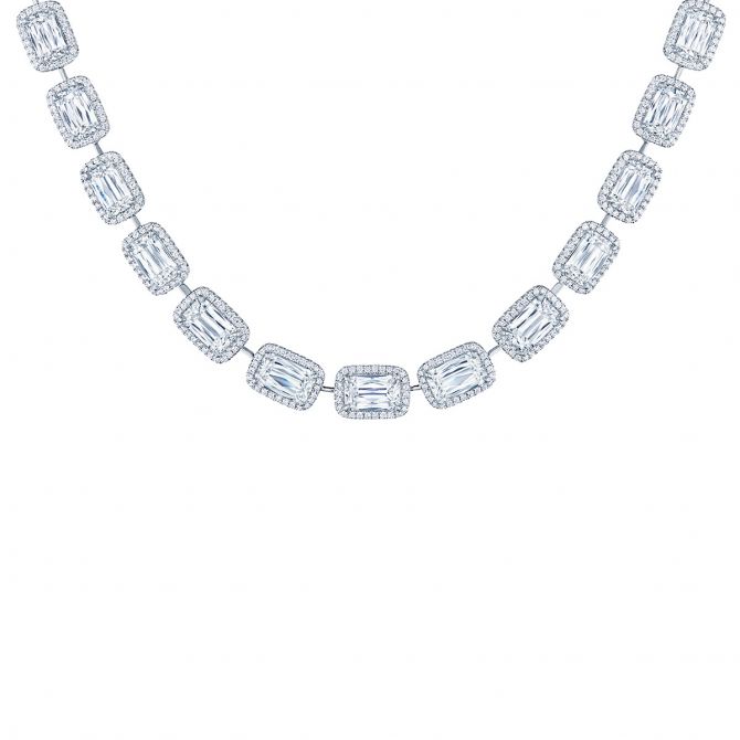 Kwiat Ashoka Diamond Halo Necklace in Platinum