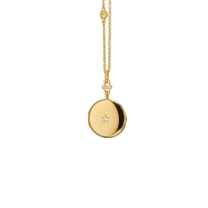 Monica Rich Kosann Twinkle Star Locket in Yellow Gold, 17"