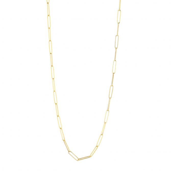 Paperclip Link Chain 18 Chain Necklace in 14K Gold - Gold