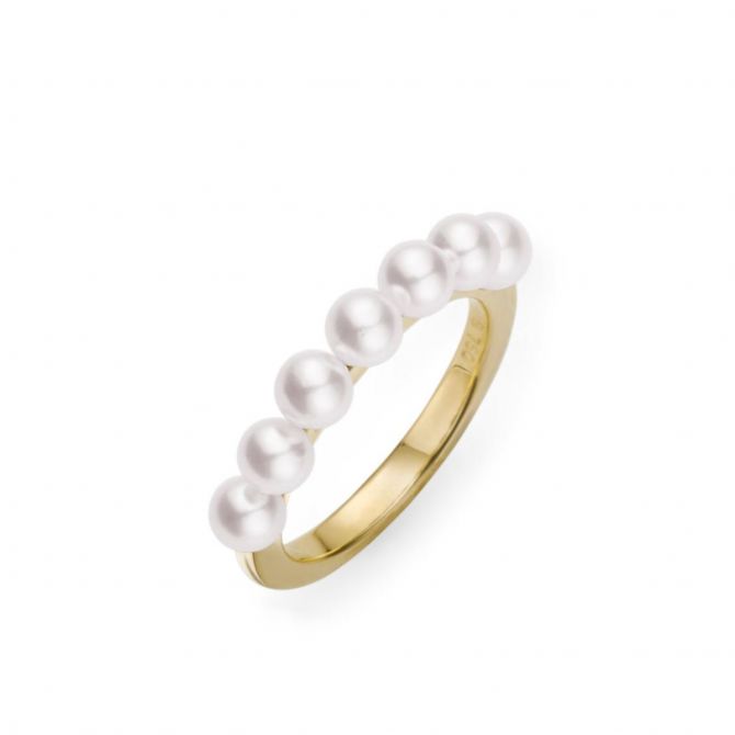 Mikimoto Akoya Cultured Pearl Ring in Yellow Gold