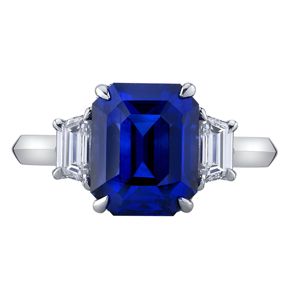 Omi Prive Sapphire & Diamond 3 Stone Ring in Platinum | R2471 | Borsheims