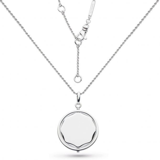 Sterling Silver Large Round Spinner Pendant, 32"