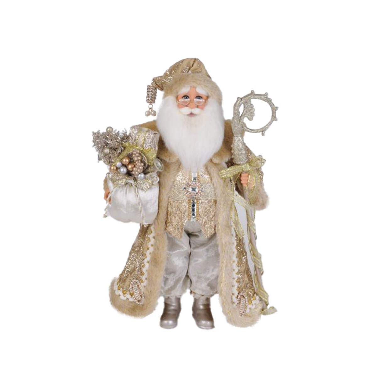 Karen Didion Lighted Touch Of Gold Santa 