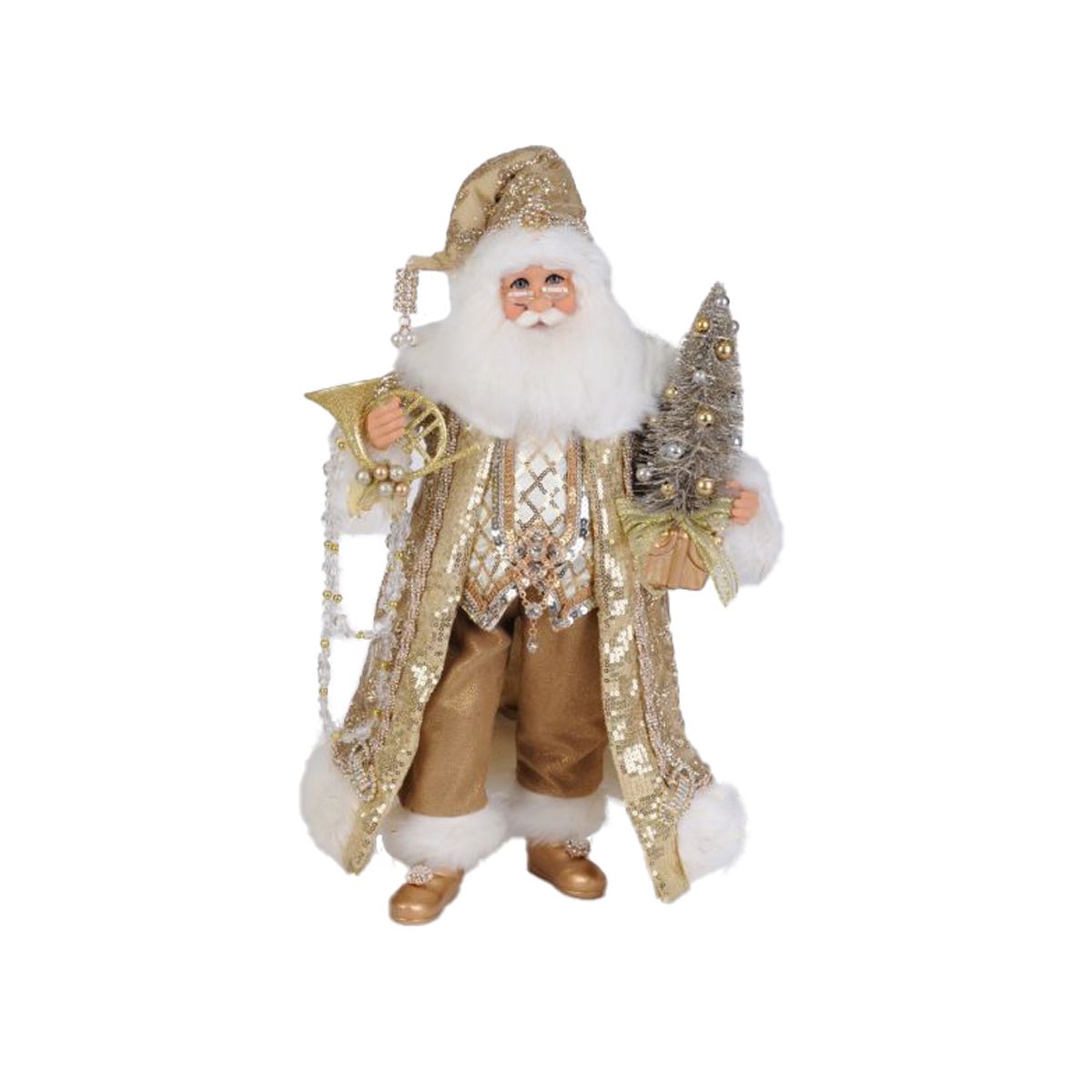 Karen Didion Lighted Gilded Gold Santa | CC18-52 | Borsheims