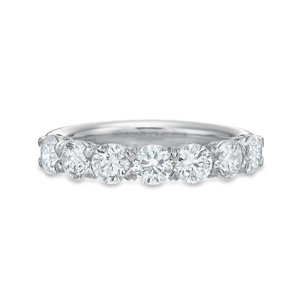 Round Diamond 7 Stone Wedding Band in Platinum