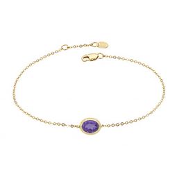 Image for Amethyst Rope Bezel Set Bracelet in Yellow Gold