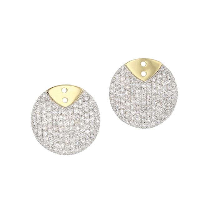 Phillips House Infinity Diamond Disc Stud Enhancers in Yellow Gold