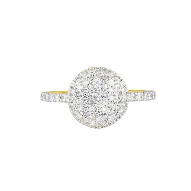 Phillips House Mini Infinity Diamond Disc Ring in Yellow Gold