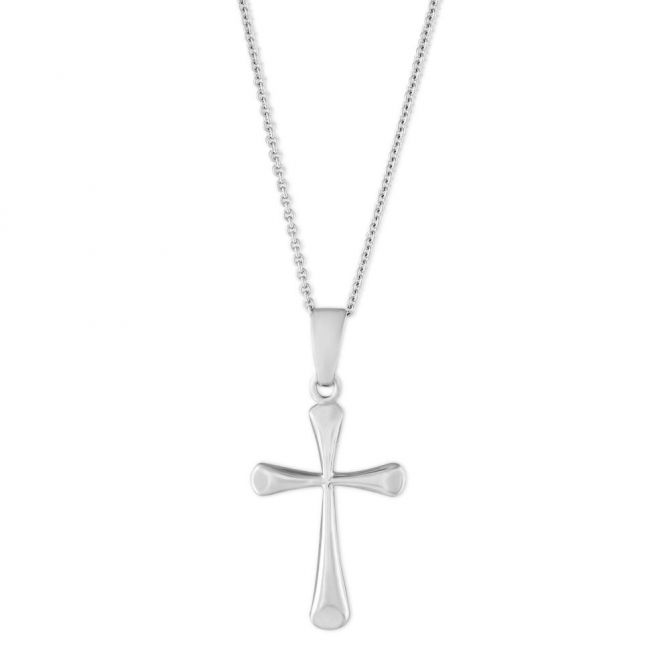 14K White Gold Cross Pendant