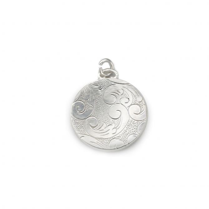 Monica Rich Kosann Floral Half-Locket Round Charm in Sterling Silver, 3/4"