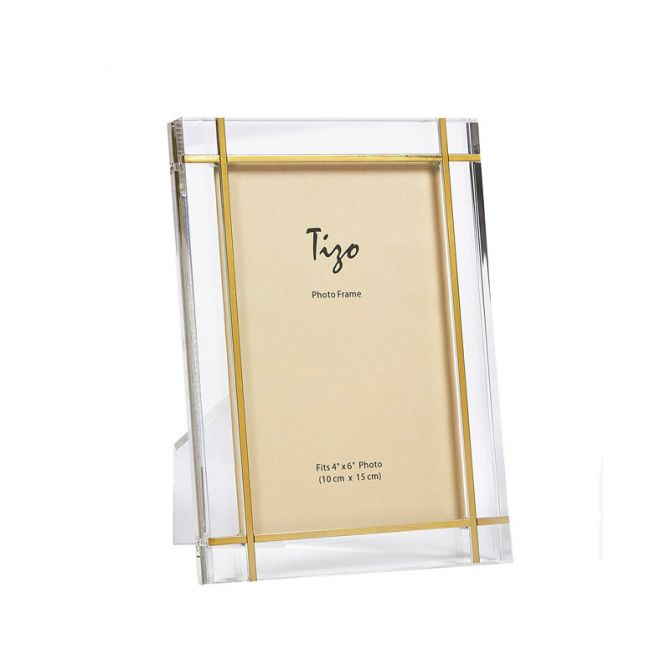 Tizo Gold Metal Design Lucite Frame, 4x6