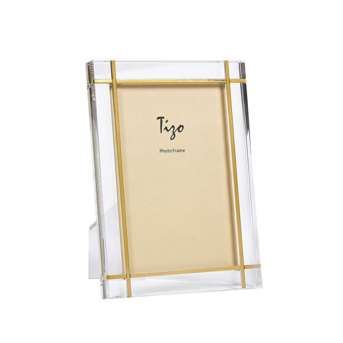 Tizo Gold Metal Design Lucite Frame, 5x7