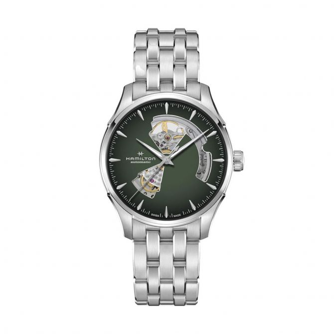 Hamilton Jazzmaster Open Heart Automatic 40mm Watch, Smoked Green