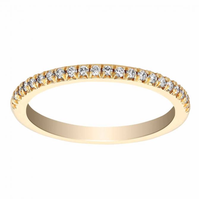 18K Yellow Gold Diamond Pavé Wedding Band