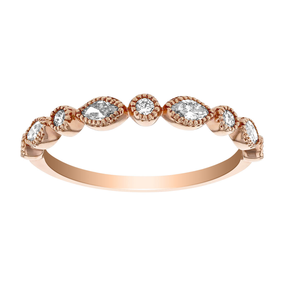 Milgrain marquise and dot clearance diamond ring rose gold