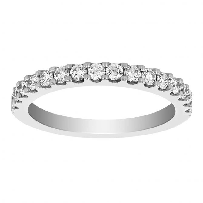 White Gold Prong Set Diamond Wedding Band