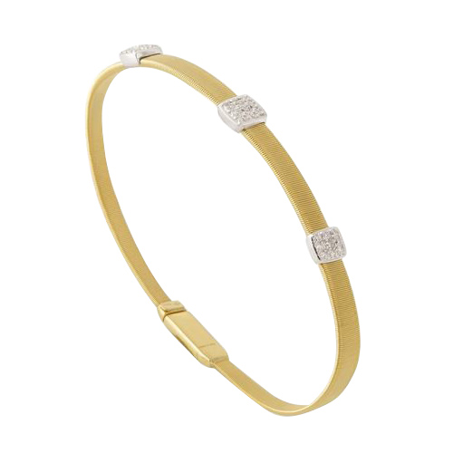 Marco Bicego Masai Three Station Diamond Bracelet in Yellow Gold