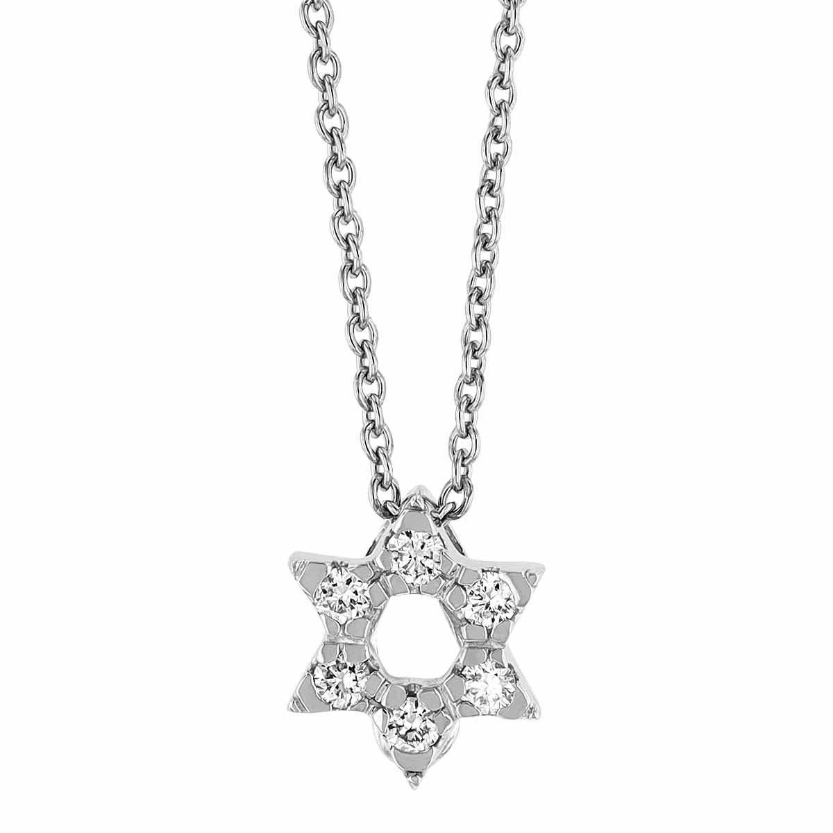 Roberto Coin Tiny Treasures Star of David with Diamonds Necklace in ...