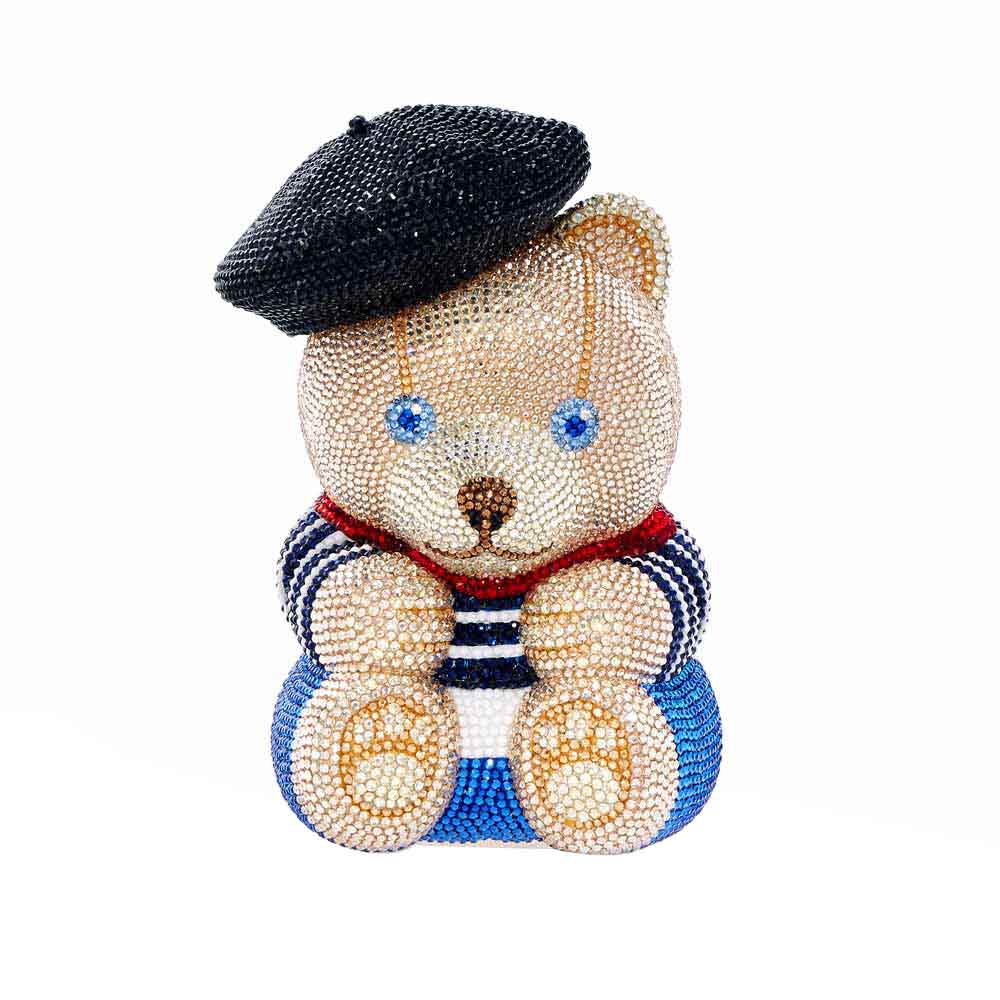 Judith Leiber Teddy Bear Henri Full bead Clutch