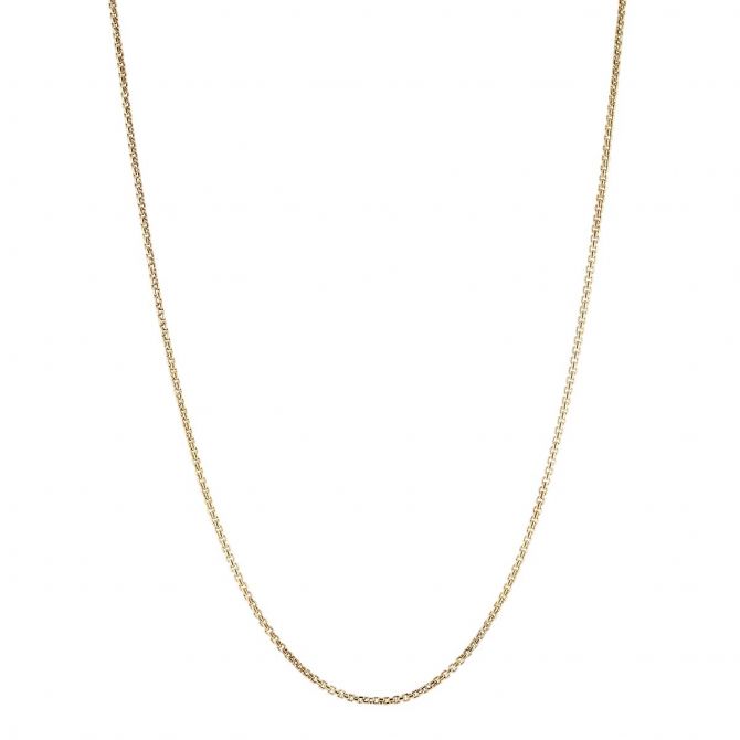 Yellow Gold 1.8 mm Round Hollow Box Chain, 20"