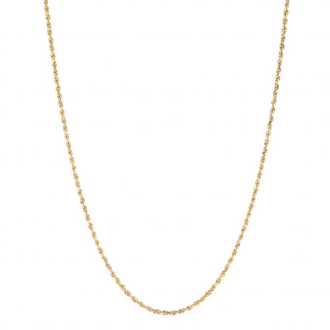 Yellow Gold 2.15 mm Diamond-Cut Rope  Chain, 16"