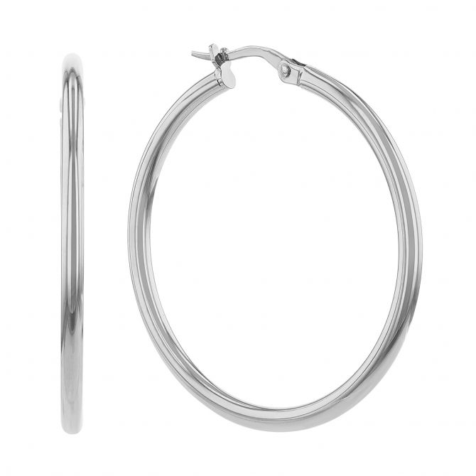 35mm white online gold hoop earrings