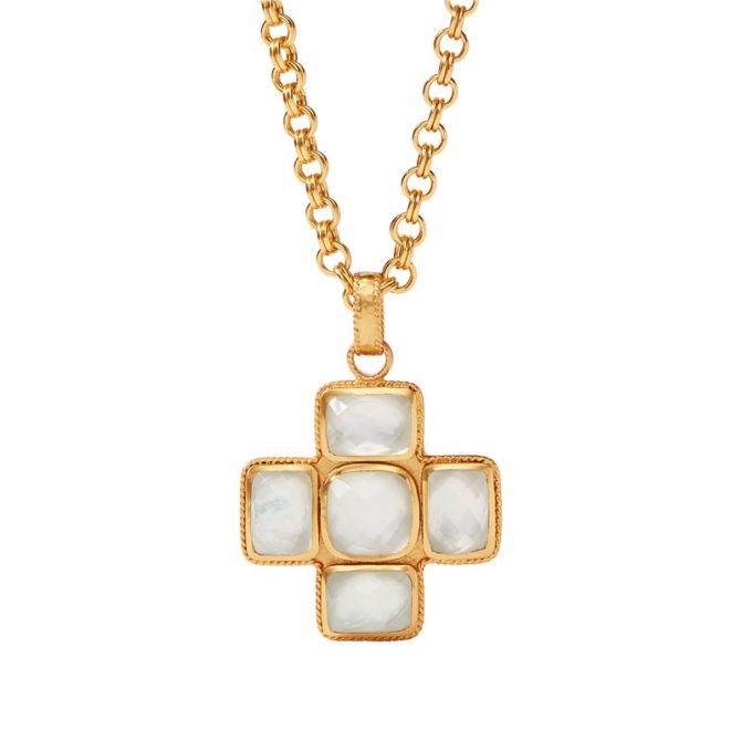 Julie Vos Savoy Pendant in Iridescent Clear Crystal