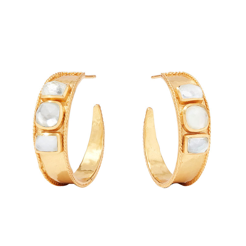 Julie Vos Savoy Statement Hoop Earrings in Iridescent Clear Crystal ...