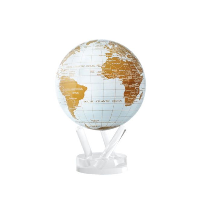 Mova  White and Gold Globe, 6"