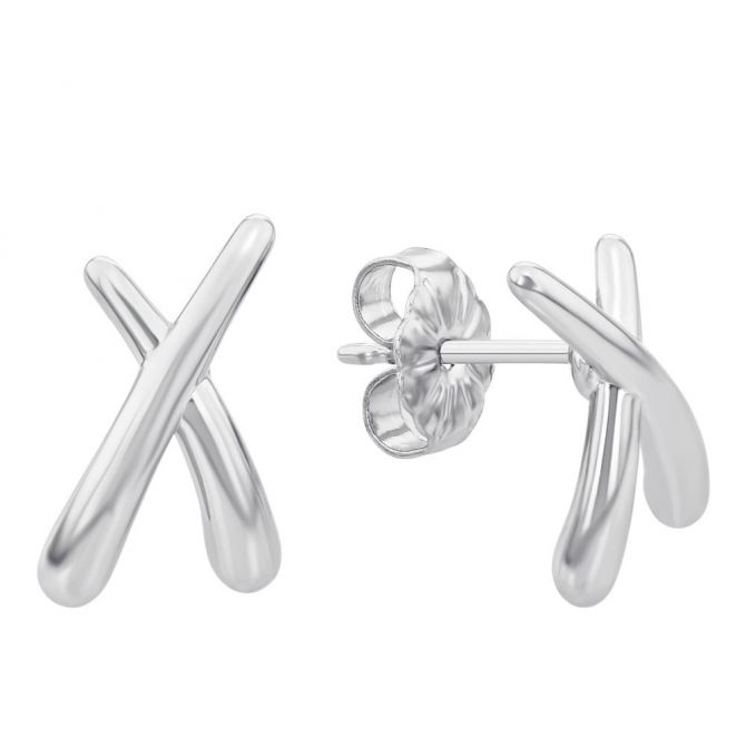 Sterling Silver 'X' Earrings