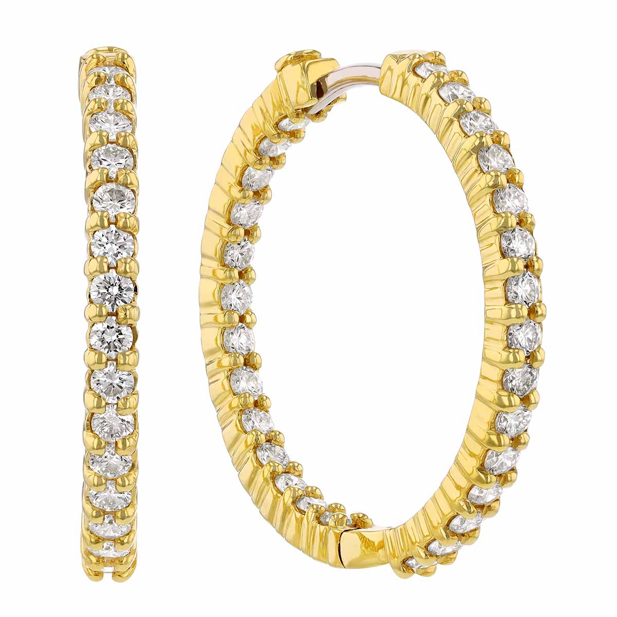 Perfect Diamond Hoops Rose cttw mm, 25 Out Earrings 001613AXERX0 1.53 in Hoop Gold, | Inside | Borsheims