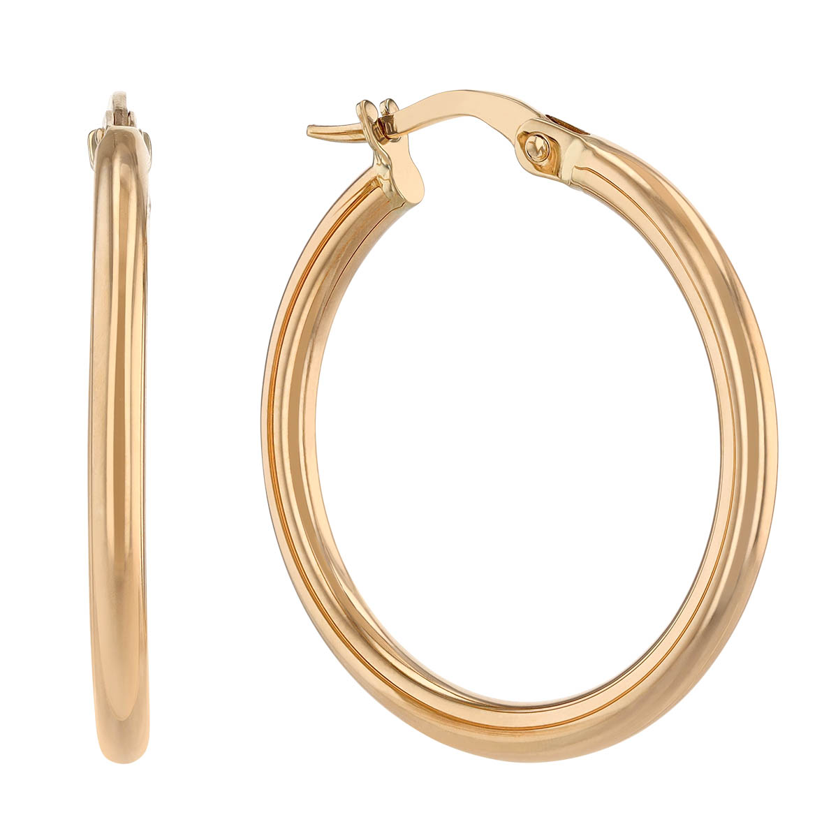 Roberto Coin Perfect Gold Hoops Rose Gold Hoop Earrings, 25mm | Borsheims