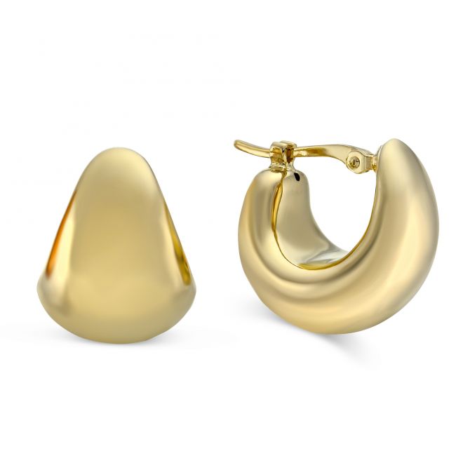 Gold puffed store hoop earrings