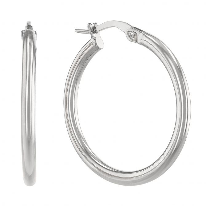 Roberto Coin Perfect Gold Hoops White Gold Hoop Earrings, 25mm