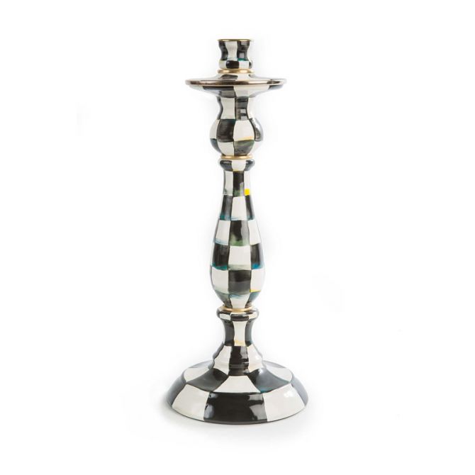 MacKenzie-Childs Courtly Check Enamel Candlestick, Large