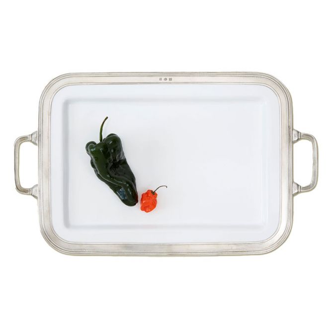 Match Gianna Rectangular Platter with Handles, Large