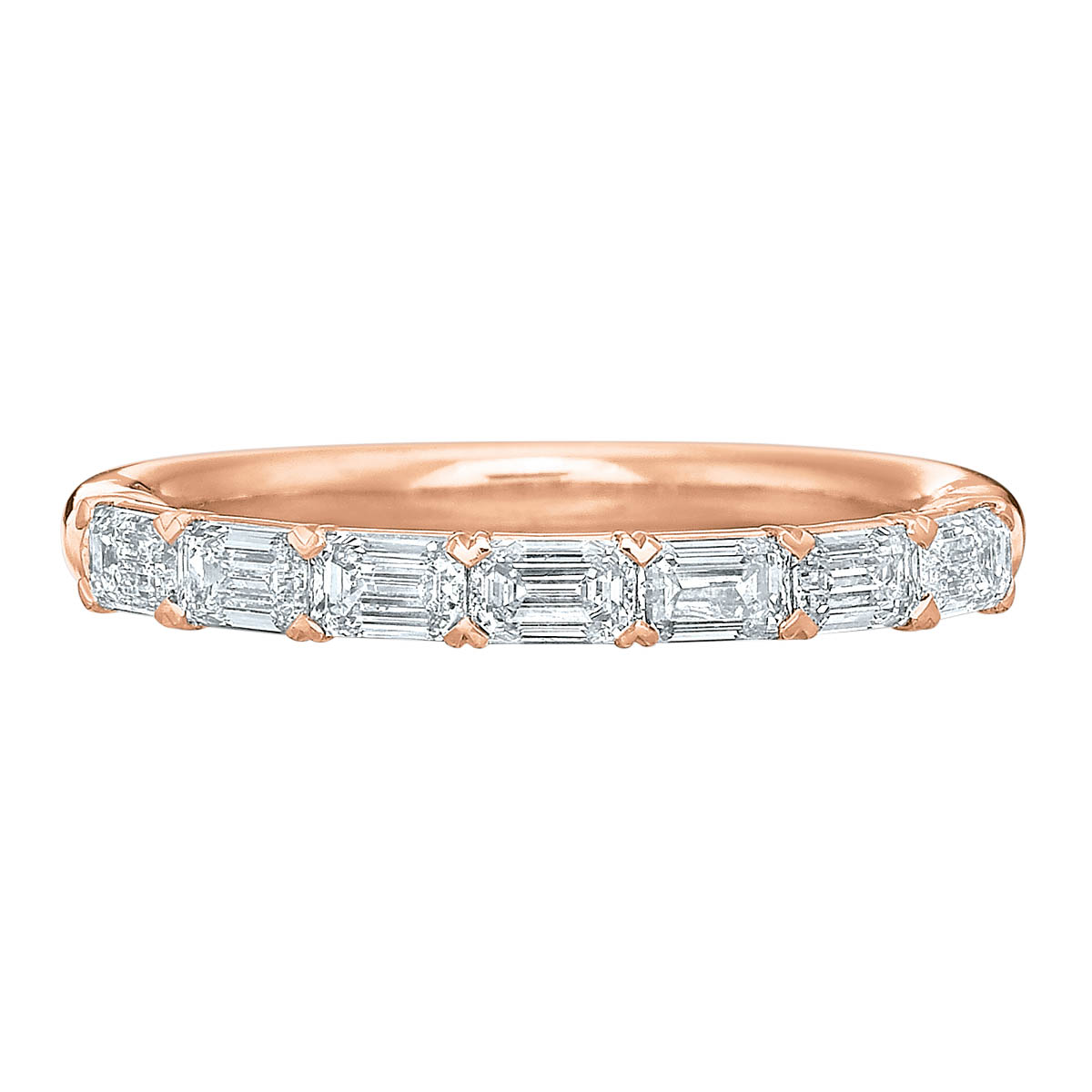 Diamond Emerald Cut Half Eternity Wedding Band in Rose Gold | Borsheims